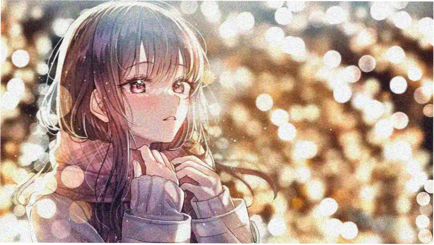 动漫美少女图片封面轮播：窗边逆光少女插画